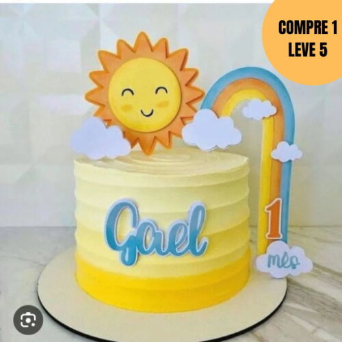 Arquivo de Corte Sol Cute Topo de Bolo -4910