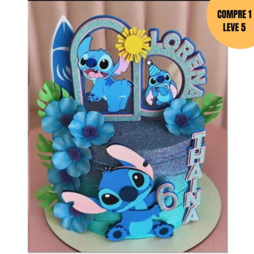 Arquivo de Corte Stitch Portal Flores Topo de Bolo -3729