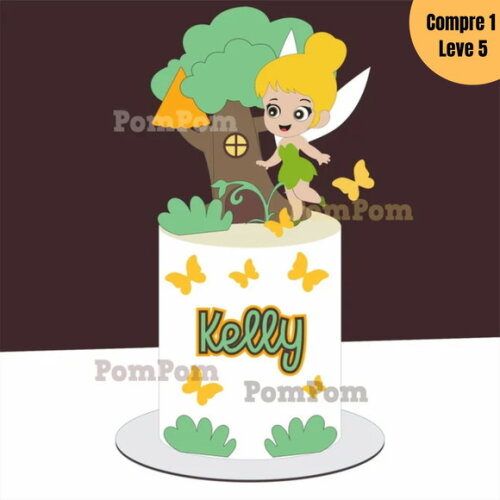 Arquivo de Corte Tinker Bell Baby Topo de Bolo -962
