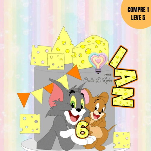 Arquivo de Corte Tom e Jerry Topo de Bolo -4139