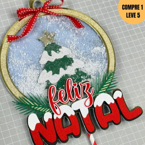 Arquivo de Corte Topo de Bolo Feliz Natal Circulo -244