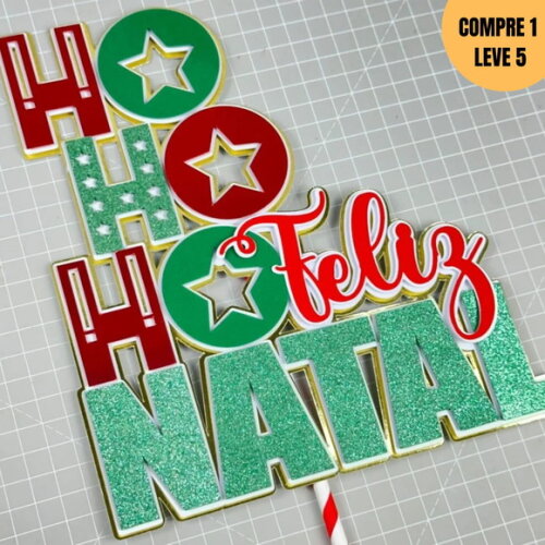 Arquivo de Corte Topo de Bolo Hohoho Feliz Natal - 234