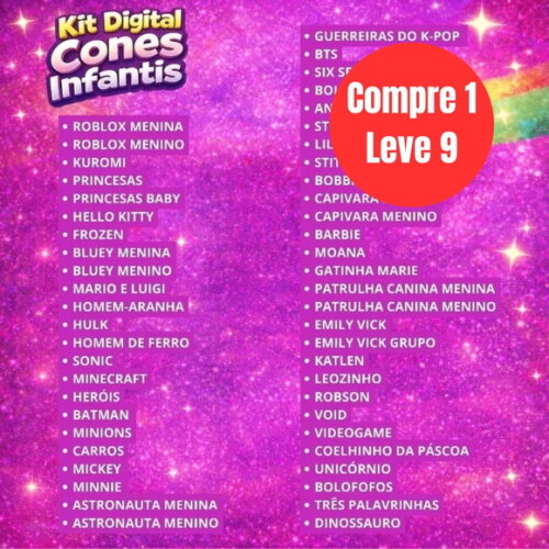 Arquivo Digital + de 50 Cones Infantis -6886