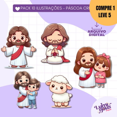 Arquivo Digital 10 Ilustrações Fofinhas de Páscoa -2497