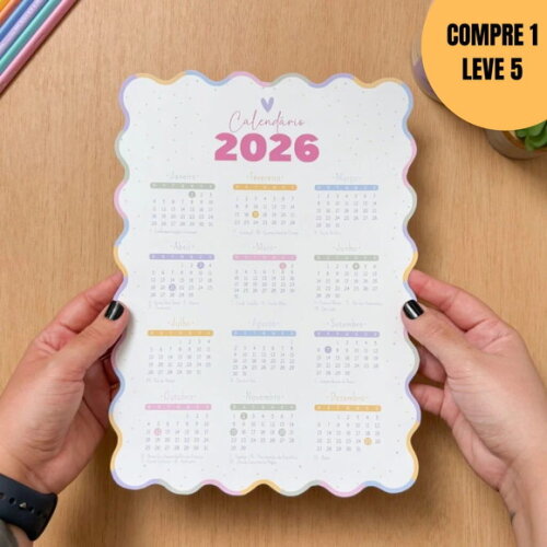 Arquivo Digital 2026 Calendário Ondulado -5689