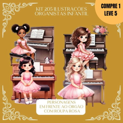 Arquivo Digital 205 Ilustrações de Organistas Infantil -1479
