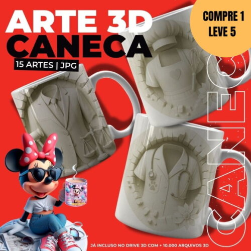 Arquivo Digital 3d Profissões Artes para Caneca -5075