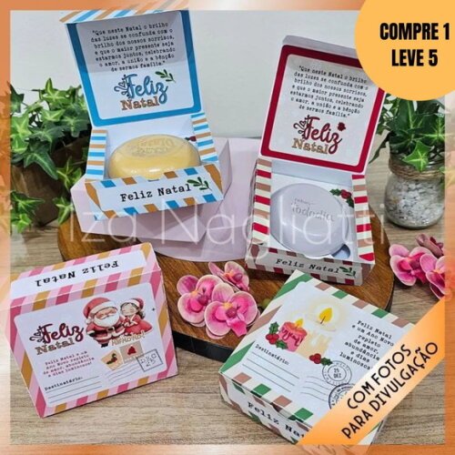 Arquivo Digital 4 Caixinhas para Sabonete Natal -5849
