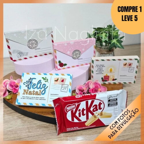 Arquivo Digital 4 Caixinhas para Kit Kat Natal -5675