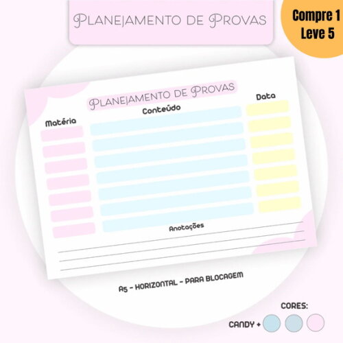 Arquivo Digital 4 Modelos Miolo Planejamento de Prova -901