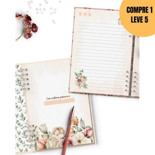 Arquivo Digital 7 Capas e Miolo Pautado Coleção Floral -5637