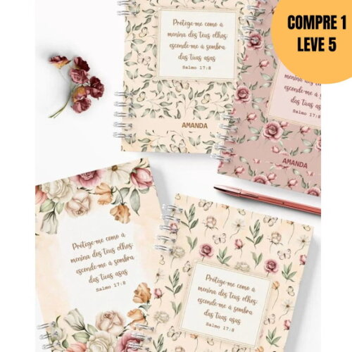 Arquivo Digital 7 Capas e Miolo Pautado Coleção Floral -5637
