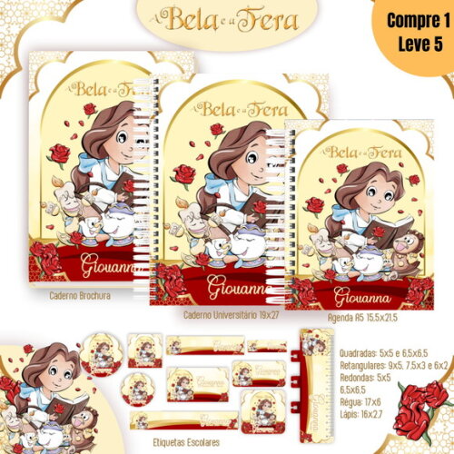 Arquivo Digital a Bela e a Fera Kit Escolar 2025 -1101
