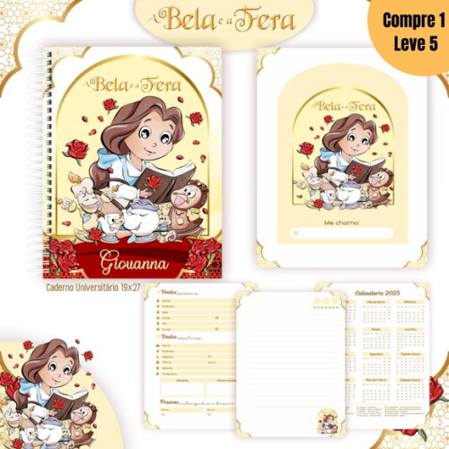 Arquivo Digital a Bela e a Fera Kit Escolar 2025 -1101