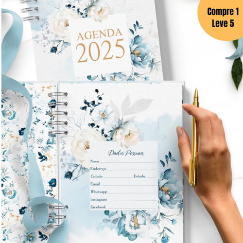 Arquivo Digital Agenda 2025 1dpp Versículos Floral Azul -578