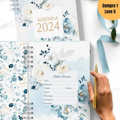 Arquivo Digital Agenda 2025 2dpp Floral Azul -577