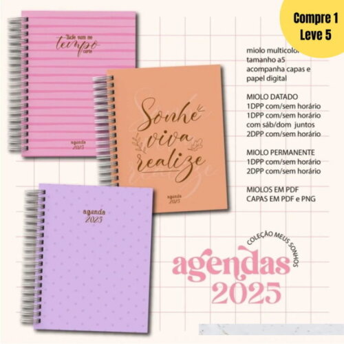 Arquivo Digital Agenda 2025 Coleção Meus Sonhos -501