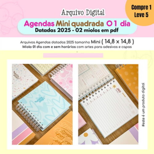 Arquivo Digital Agenda 2025 Mini Quadradinha 1dpp -633