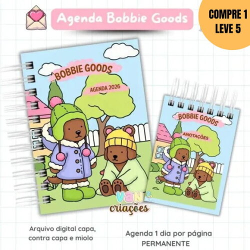 Arquivo Digital Agenda 2026 Datada e Permanente Bobbie Goods