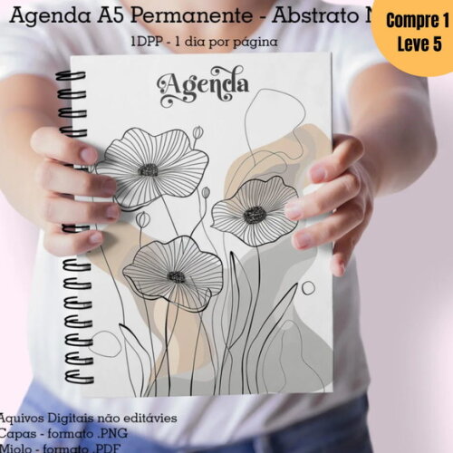Arquivo Digital Agenda A5 Abstrato Permanente Datada -1005