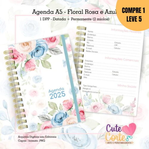 Arquivo Digital Agenda Datada 2025 Floral 1dpp -1863