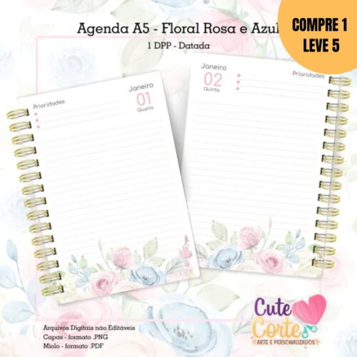 Arquivo Digital Agenda Datada 2025 Floral 1dpp -1863