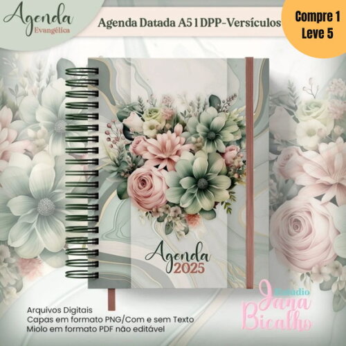 Arquivo Digital Agenda Datada A5 1dpp Floral -682