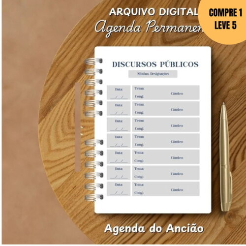 Arquivo Digital Agenda do Ancião Modelo Alfabeto Azul -2959