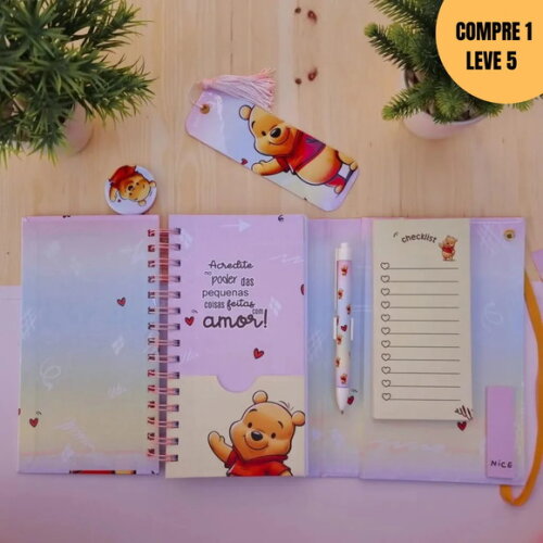 Arquivo Digital Agenda e Caderno Slim Surpresa Pooh -3526