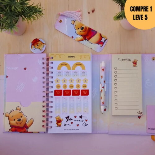 Arquivo Digital Agenda e Caderno Slim Surpresa Pooh -3526