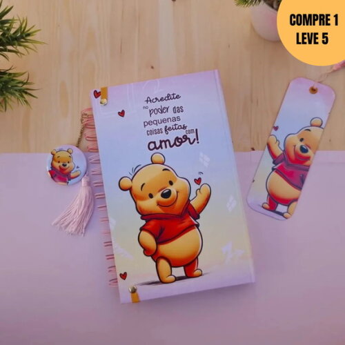 Arquivo Digital Agenda e Caderno Slim Surpresa Pooh -3526