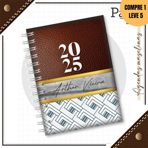 Arquivo Digital Agenda Masculina Couro Marrom 2025 -214