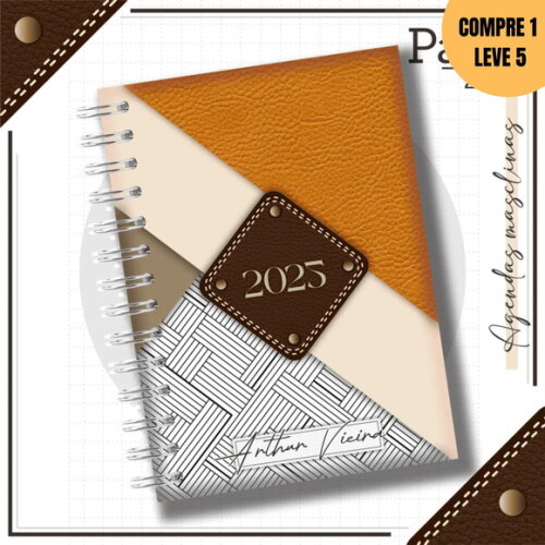 Arquivo Digital Agenda Masculina Couro Laranja 2025 -216