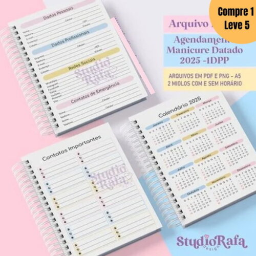 Arquivo Digital Agendamento Manicure Datado 2025 -1327