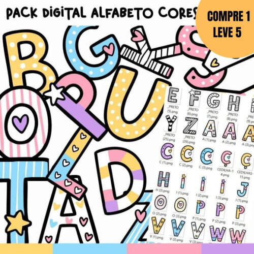 Arquivo Digital Alfabeto Cores Pastéis -4637