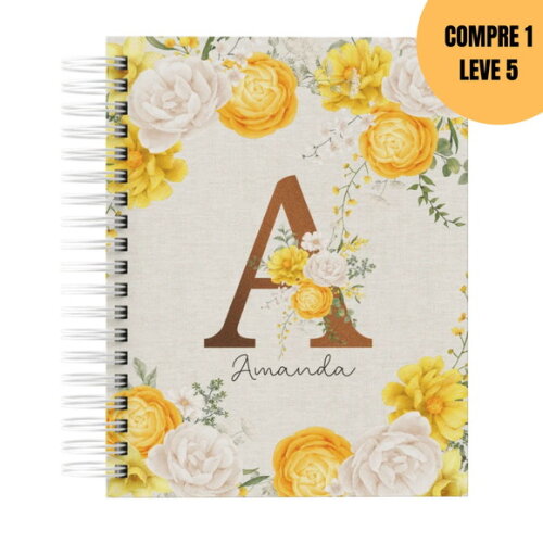 Arquivo Digital Amarelo Alfabeto Floral 2026 -6283