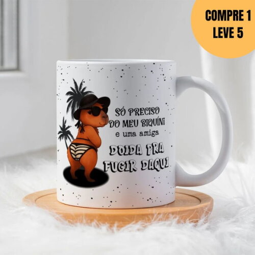 Arquivo Digital Amiga Doida Capivara Arte Caneca -4939