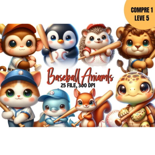 Arquivo Digital Animais de Beisebol Kit Digital -4211