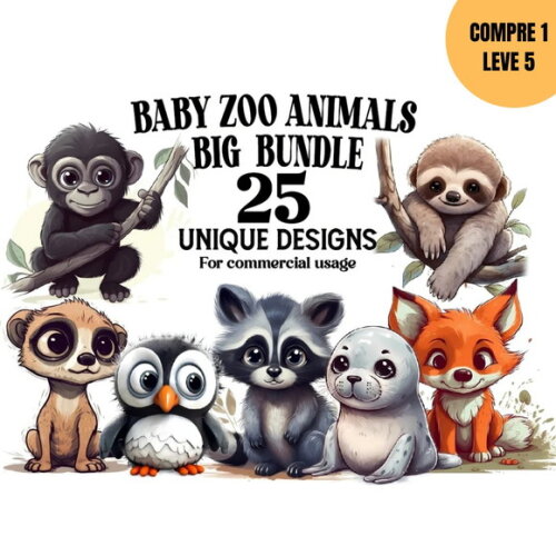 Arquivo Digital Animais Zoologico Baby Kit Digital -3998