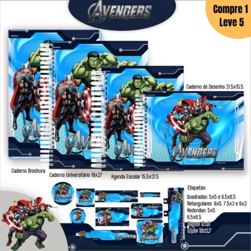 Arquivo Digital Avengers Kit Escolar 2025 -808