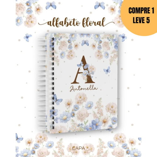 Arquivo Digital Azul Alfabeto Floral 2026 -6280