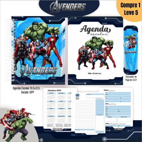 Arquivo Digital Avengers Kit Escolar 2025 -808