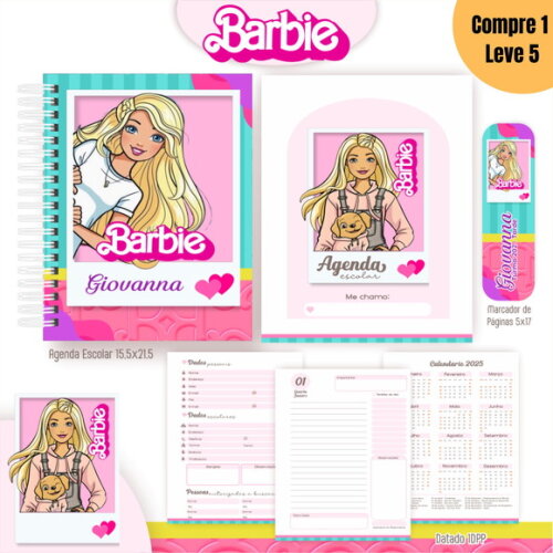 Arquivo Digital Barbie Kit Escolar 2025 -989