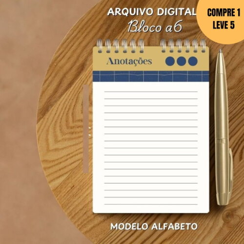 Arquivo Digital Bloco A6 Anotações Modelo Alfabeto Az -2960