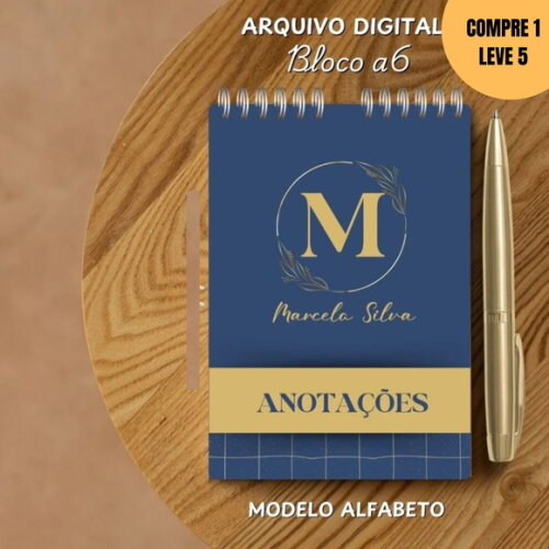 Arquivo Digital Bloco A6 Anotações Modelo Alfabeto Az -2960