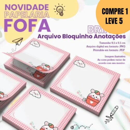 Arquivo Digital Bloquinho 95x95mm Jardim Pet -5537