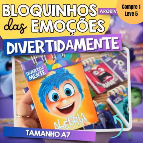 Arquivo Digital Bloquinho A7 Divertidamente 2 Emoções -609