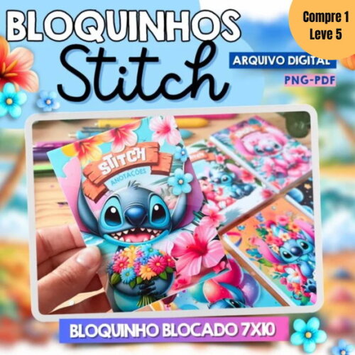 Arquivo Digital Bloquinho Blocados Stitch -574