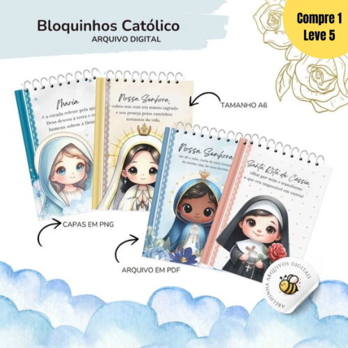 Arquivo Digital Bloquinho Católicos Encadernação -531