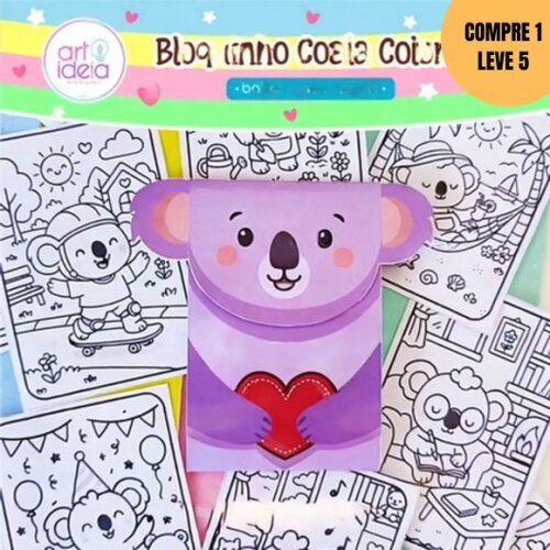 Arquivo Digital Bloquinho Coala para Colorir -4085
